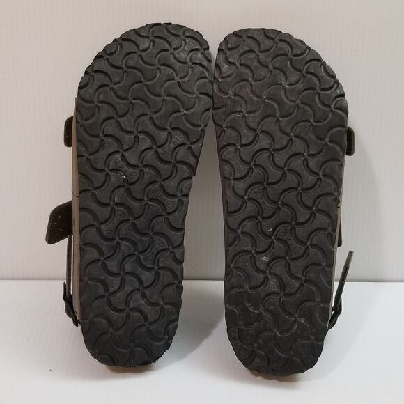 Betula by Birkenstock Milano Gray Tan Sandals Slingback EUR 39 US L8 M6 3 Straps